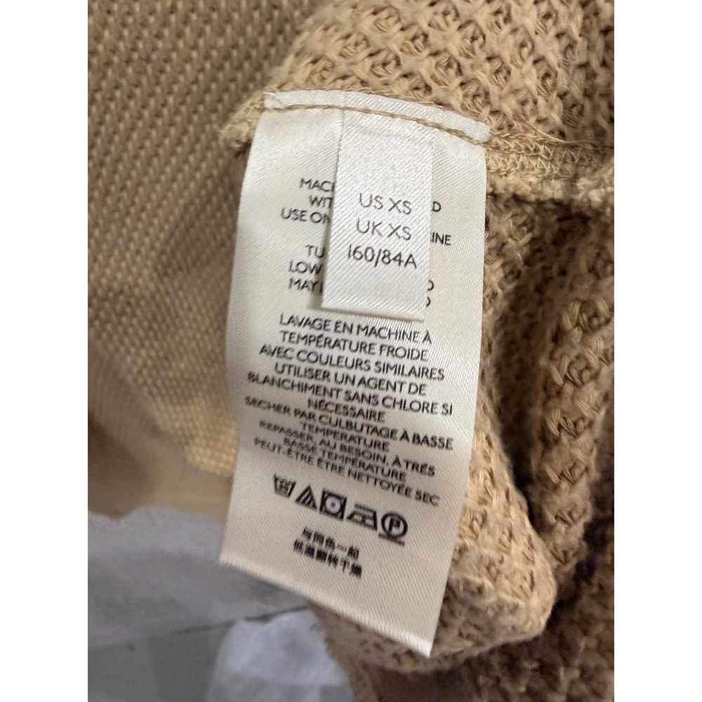 Free People Womens Sweater XS Tan Shes A W.OW. CAS Waffle Knit Mock Neck Tunic - Picture 6 of 10
